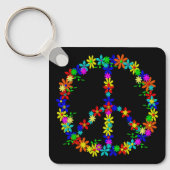 平和シンボルフラワーパワーキーチェーン キーホルダー (正面)