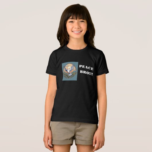平和シンボル付き子供Tシャツ トライブレンドＴシャツ (正面全面)