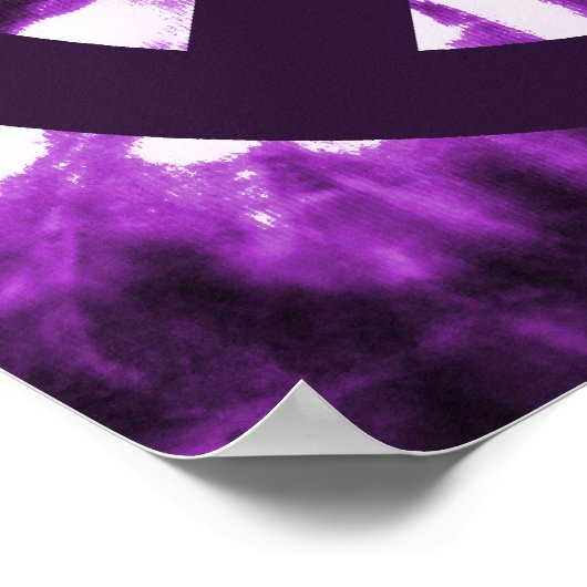 平和シンボル付き紫色の絞り染め ポスター (角)