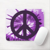 平和シンボル付き紫色の絞り染め マウスパッド (マウス)
