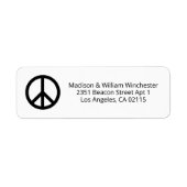 平和シンボル白黒ミニマルカスタムリスト住所 ラベル (正面)