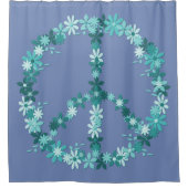 平和シンボル花の力 シャワーカーテン (正面)