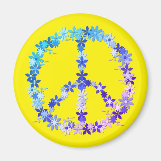 平和シンボル花の力 マグネット (正面)