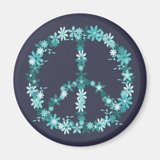 平和シンボル花の力 マグネット (正面)