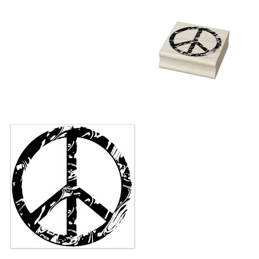 平和シンボル黄金波+あなたのアイディア ラバースタンプ (押印)