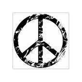 平和シンボル黄金波+あなたのアイディア ラバースタンプ (インプリント)