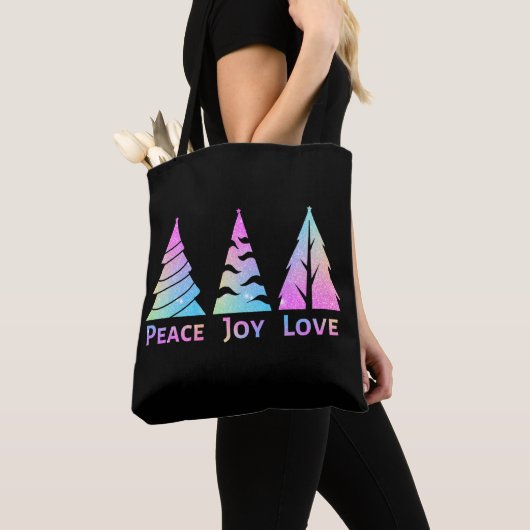 平和ジョイ愛クリスマスツリー トートバッグ (クローズアップ)