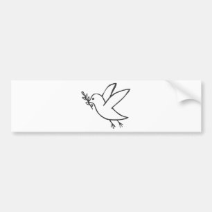 平和スケッチのロゴのカスタムな鳩 バンパーステッカー
