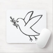平和スケッチのロゴのカスタムな鳩 マウスパッド (マウス)