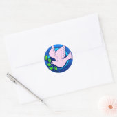 平和ステッカーの鳩 ラウンドシール (封筒)