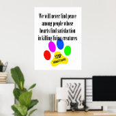 平和ストップ動物虐待ポスター ポスター (ホームオフィス)