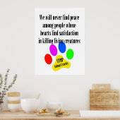 平和ストップ動物虐待ポスター ポスター (キッチン)