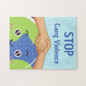 平和ストップ集団暴力握手 ジグソーパズル (横)