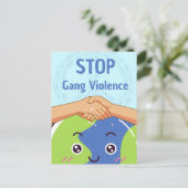 平和ストップ集団暴力握手 ポストカード (スタンド正面)