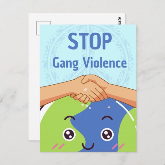 平和ストップ集団暴力握手 ポストカード (正面/裏面)