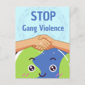 平和ストップ集団暴力握手 ポストカード (正面)