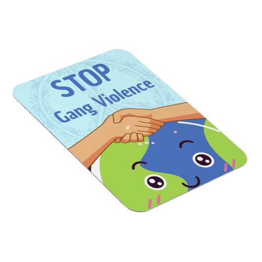 平和ストップ集団暴力握手 マグネット (右側)