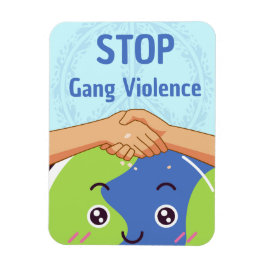 平和ストップ集団暴力握手 マグネット