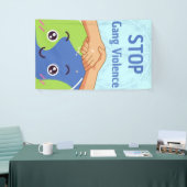 平和ストップ集団暴力握手 横断幕 (トレードショー)