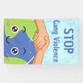 平和ストップ集団暴力握手 横断幕 (横)