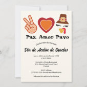 平和スペインの愛トルコ感謝祭 招待状 (正面)