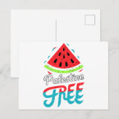 平和スライススイカフリーパレスティナ – サポート ポストカード (正面/裏面)