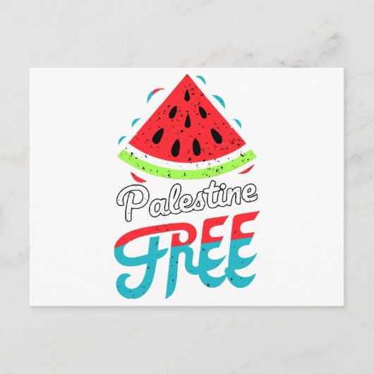 平和スライススイカフリーパレスティナ – サポート ポストカード (正面)