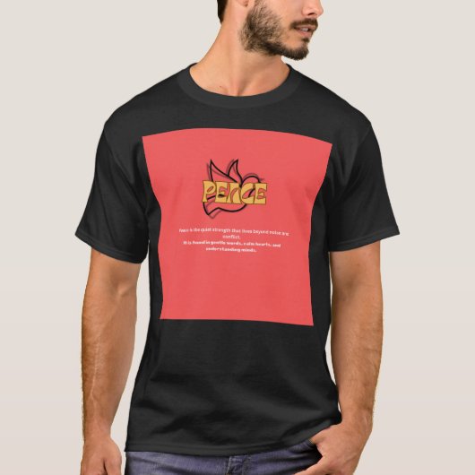 平和デザインのハーフスリーブシャツ Tシャツ (正面)