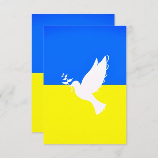 平和ドーヴウクライナ国旗のカードの自由 – 平和 案内状 (正面/裏面)