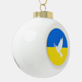 平和ドーヴクリスマスオーナメントウクライナ国旗の自由 セラミックボールオーナメント (左)