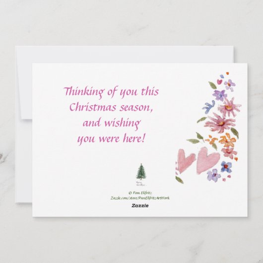 平和ハトでハートを連れてくる赤いガウンド・エンジェル  シーズンカード (裏面)