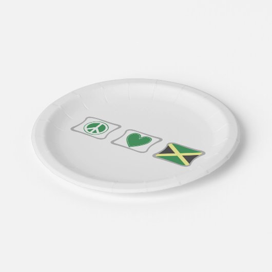 平和ハートジャマイカ紙パーティープレート ペーパープレート (アングル)