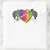 平和ハート 楕円形シール (バッグ)