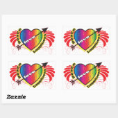 平和ハート 長方形シール (シート)