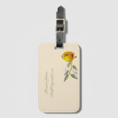 平和バラ淡い色のw'グリーンと離れ金ゴールド結婚ズ ラゲッジタグ (正面縦)