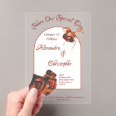 平和バラ結婚ズ アクリル招待状 (インサイチュ (ポータブル))