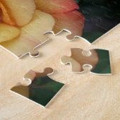 平和バラ美しいピンクと黄色のフローラ ジグソーパズル (側面)