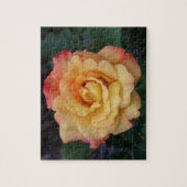 平和バラ美しいピンクと黄色のフローラ ジグソーパズル (縦)