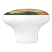 平和バラ美しいピンクと黄色のフローラ セラミックノブ (側面)