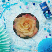 平和バラ美しいピンクと黄色のフローラ ペーパープレート (パーティー)