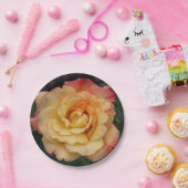 平和バラ美しいピンクと黄色のフローラ ペーパープレート (パーティー)