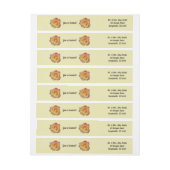 平和バラ美しいピンクと黄色のフローラ ラップアラウンドラベル (シート)