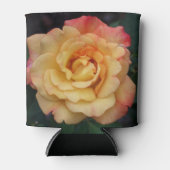 平和バラ美しいピンクと黄色のフローラ 缶クーラー (正面)
