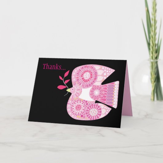 平和バルミツワーのサンキューカードのモザイク鳩 サンキューカード (正面)