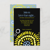 平和バルミツワーの披露宴カードのモザイク鳩 エンクロージャーカード (正面/裏面)