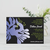 平和バーのバルミツワーの招待状の鳩 招待状 (スタンド正面)