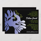 平和バーのバルミツワーの招待状の鳩 招待状 (正面/裏面)