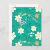 平和パターンのスーパーガール ポストカード (正面/裏面)