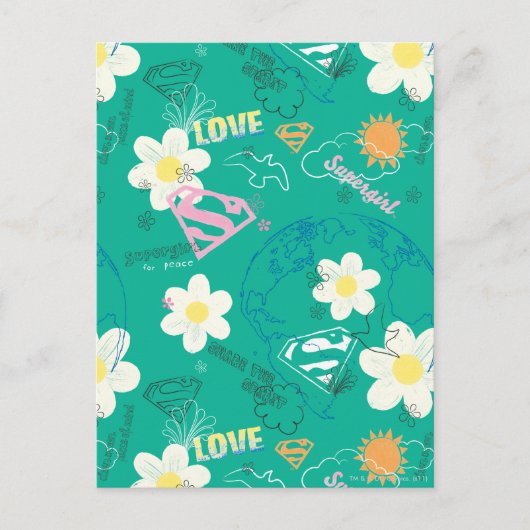 平和パターンのスーパーガール ポストカード (正面)