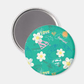 平和パターンのスーパーガール マグネット (正面/裏面)